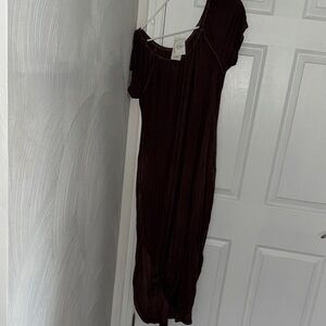 Catos Cotton Tshirt feel Maxi Brown Women Dress